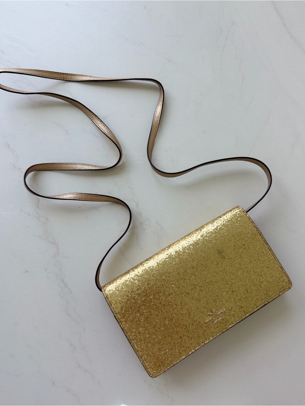 Coach Gold Glitter Crossbody Bag